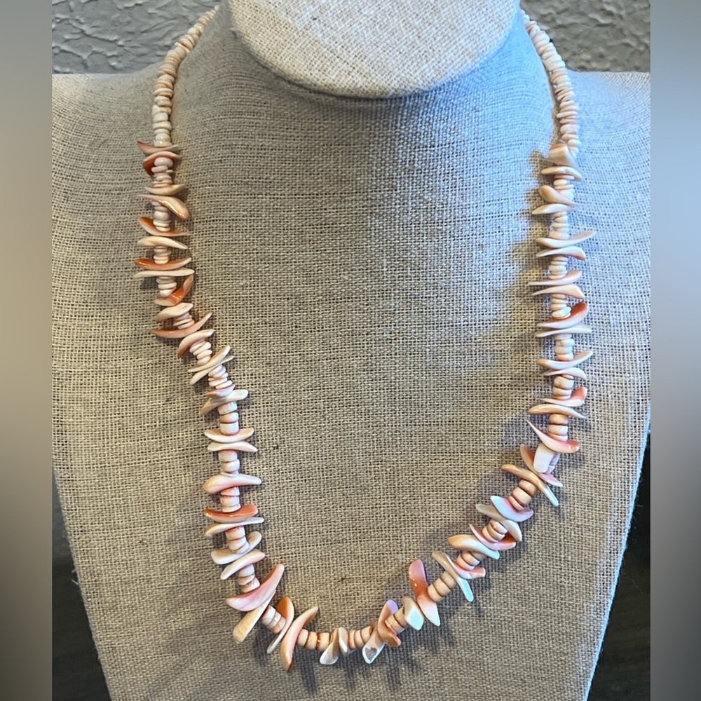 Vintage Puka Shells Necklace pink Color Women’s Mens 90s Style Unisex Jewelry